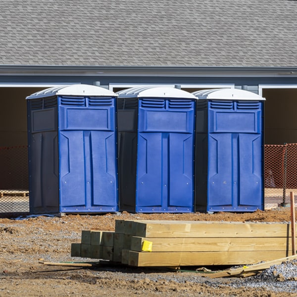 how can i report damages or issues with the portable restrooms during my rental period in Byron Center